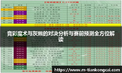 竞彩魔术与灰熊的对决分析与赛前预测全方位解读